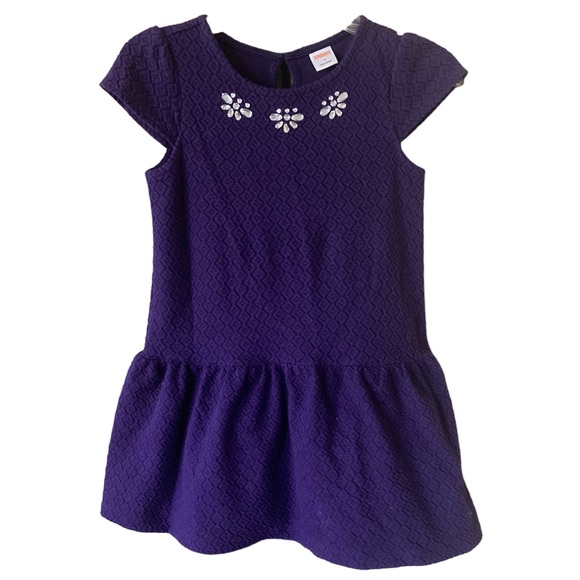 Gymboree Jeweled Fit & Flare Dress Purple Cap Sleeve Sz 6 VGUC‎ - Picture 1 of 4